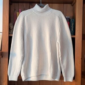 Men's Cream Turtleneck Sweater